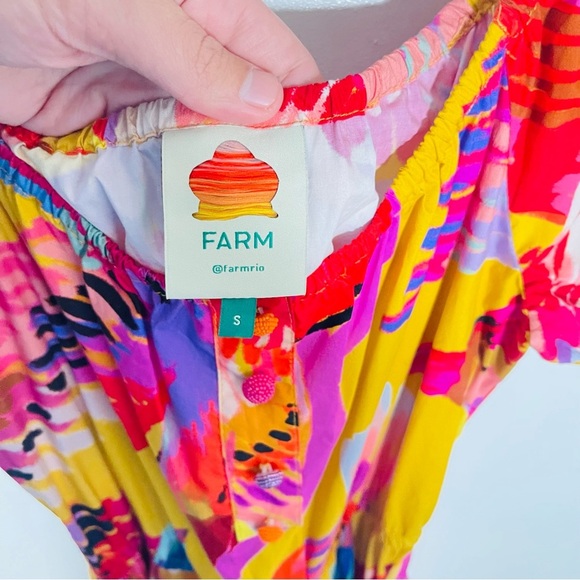 NEW FARM Rio Neon Macaws Tiered Maxi Dress Resortwear Vacation Tropical Bohemian - Picture 10 of 13